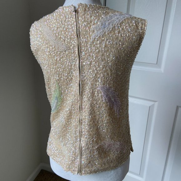 Sequin Beaded Gold Tank - Picture 2 of 3